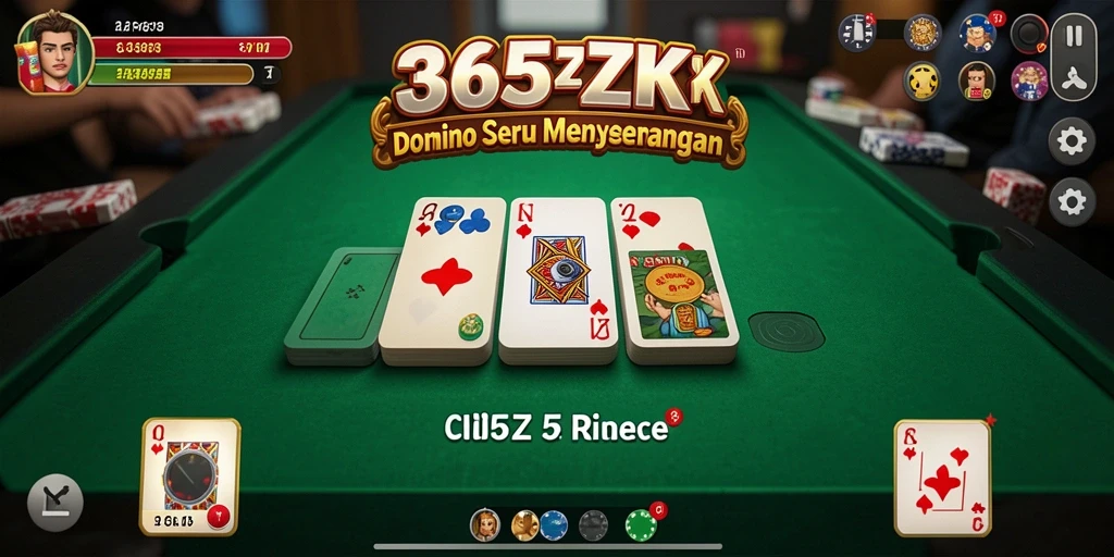 Screenshot utama 365ZK menampilkan serunya permainan Domino.