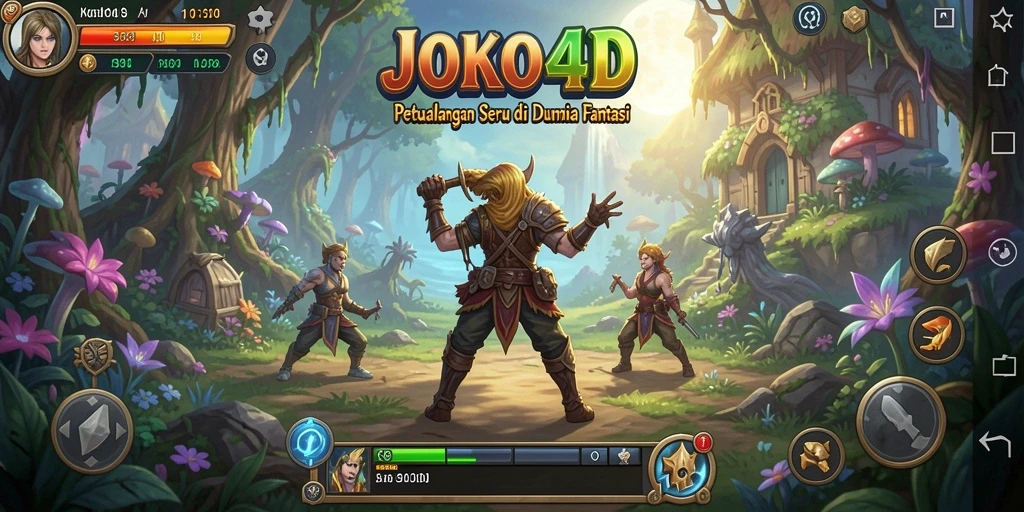 Tampilan gameplay JOKO4D dengan karakter menjelajahi dunia petualangan.