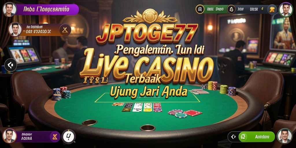 Tampilan gameplay Live Casino yang mendebarkan di JPTOGEL77.
