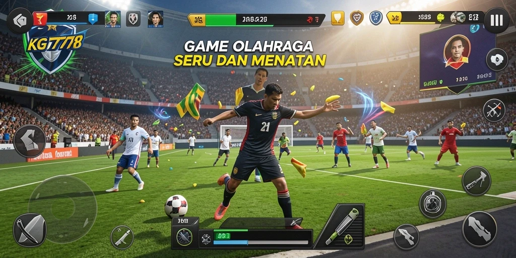 Screenshot gameplay KG778 yang menunjukkan aksi olahraga mendebarkan.