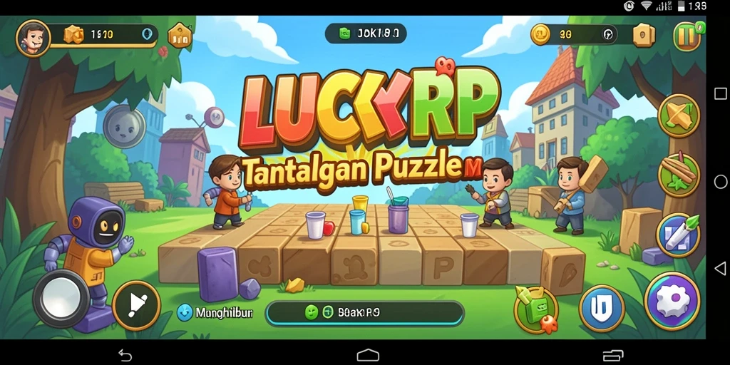 Tampilan gameplay menarik LUCKYRP dengan berbagai tantangan puzzle.