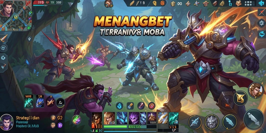 Tampilan gameplay MOBA yang mendebarkan di MENANGBET.