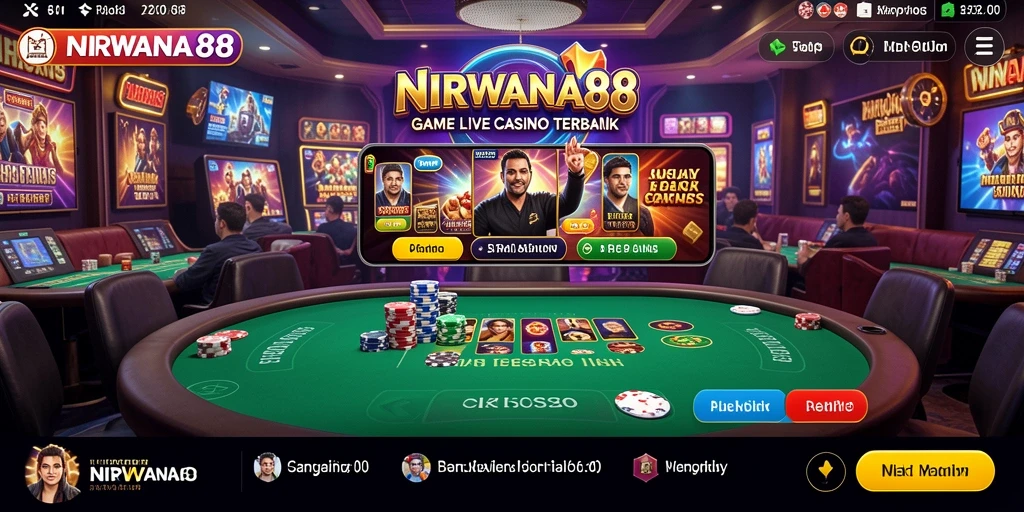 Tampilan menarik dari gameplay Live Casino di NIRWANA88.