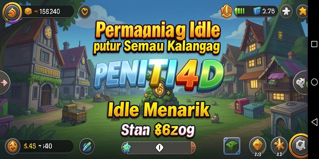 Screenshot gameplay PENITI4D yang menampilkan pengumpulan sumber daya secara otomatis.