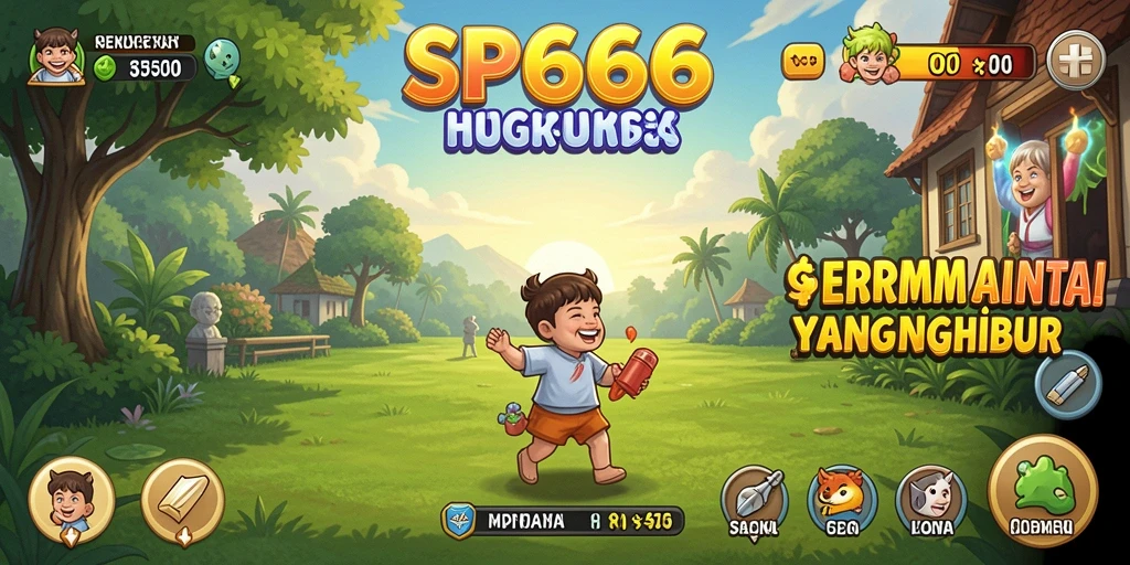 Screenshot SP666 menunjukkan aksi gameplay yang menyenangkan dan warna-warni.
