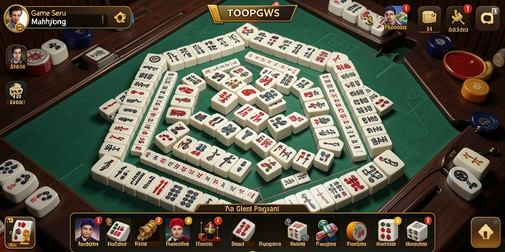 Gameplay Mahjong yang menarik dalam TOOPGWS dengan desain visual menawan.