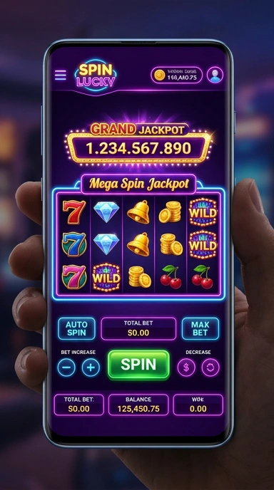 Screenshot fitur unggulan aplikasi di Spinlucky.