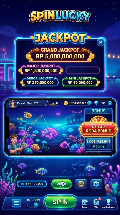 Proses unduh aplikasi dengan mudah di Spinlucky.